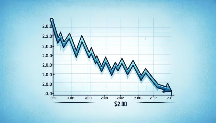 XRP价格继续下跌，市场信心疲软，跌破2美元。